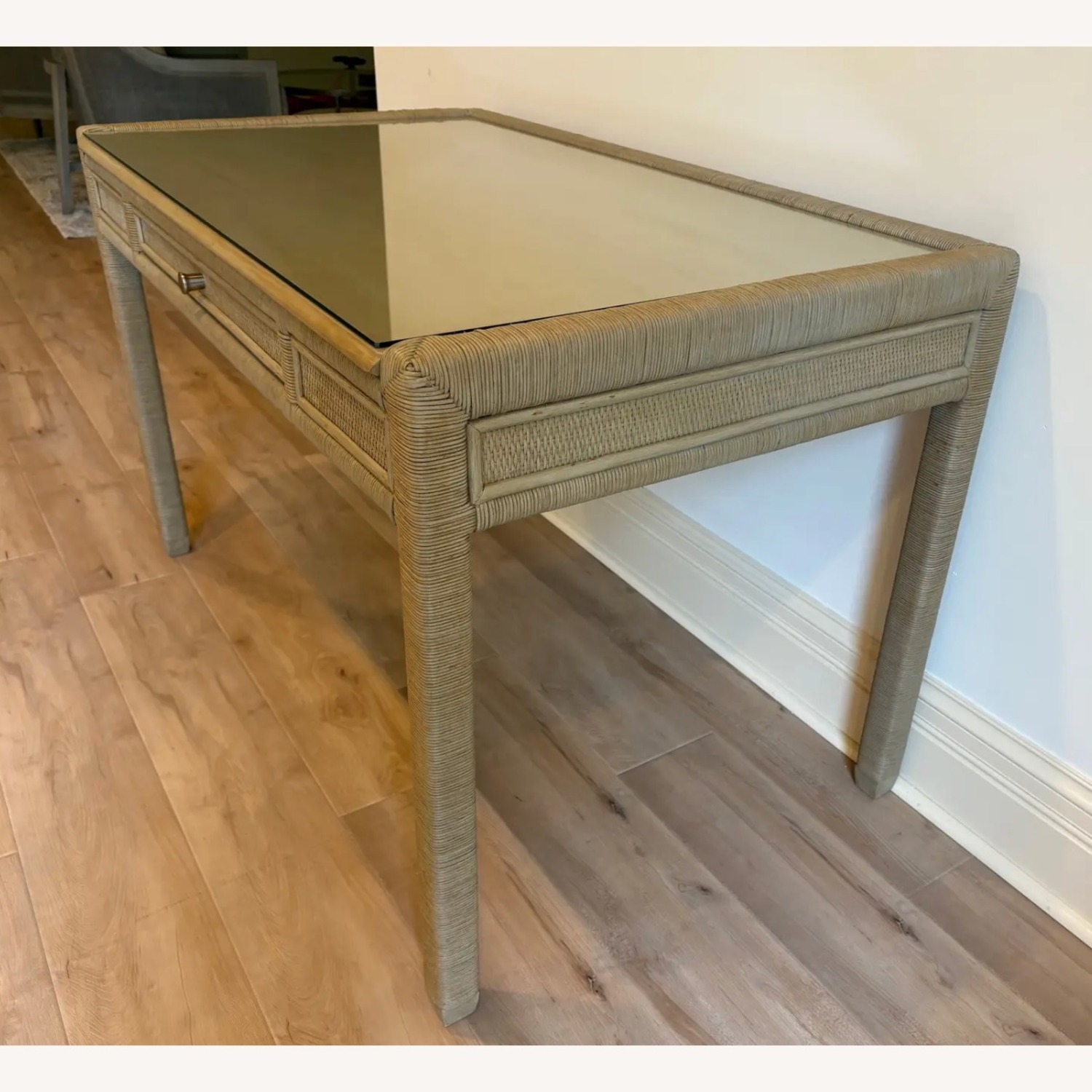 Isle Of White Light Brown Wicker Desk - image-7