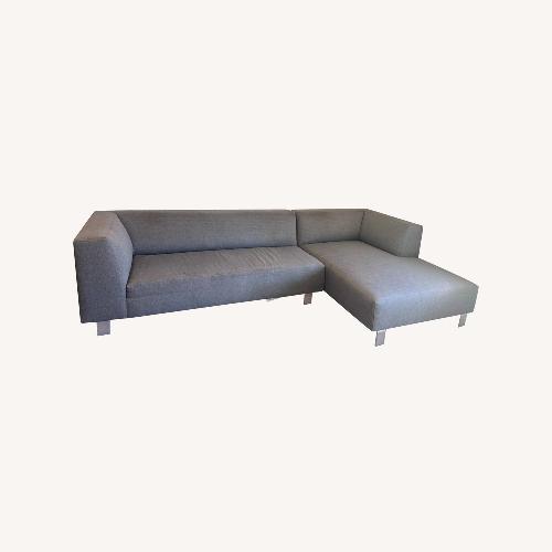 Used Room & Board Chelsea Light Gray Fabric 2 Piece Sectional for sale on AptDeco