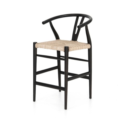 Used Four Hands Muestra Black Wood Stool for sale on AptDeco