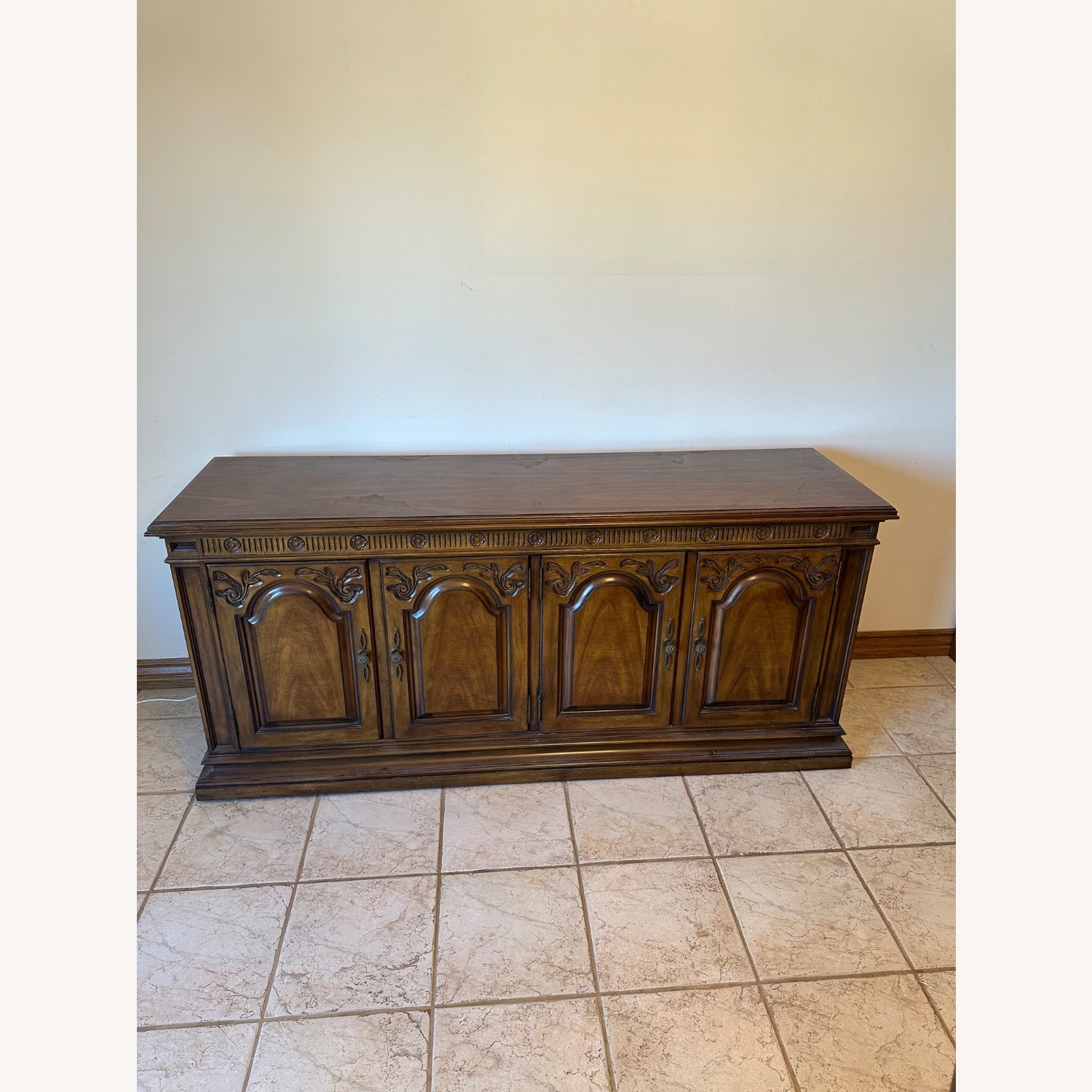 Vintage/Antique Dark Brown Wood Dining Table - image-5