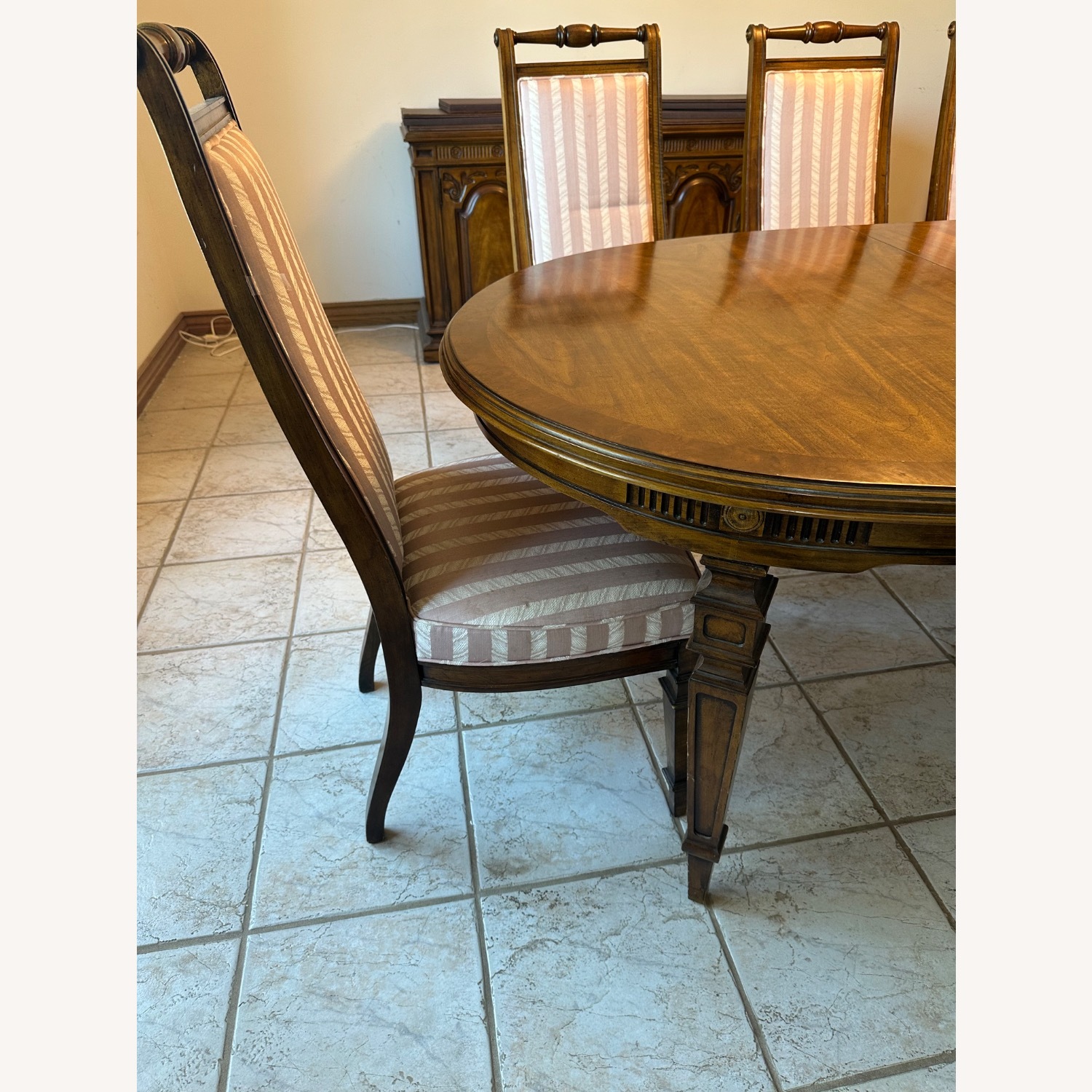 Vintage/Antique Dark Brown Wood Dining Table - image-3