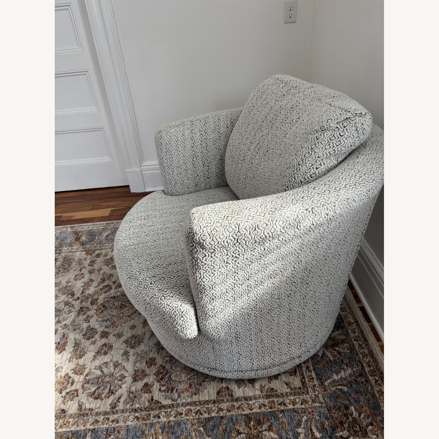 Raymour & Flanigan Lulu Natural Swivel Armchair - image-2