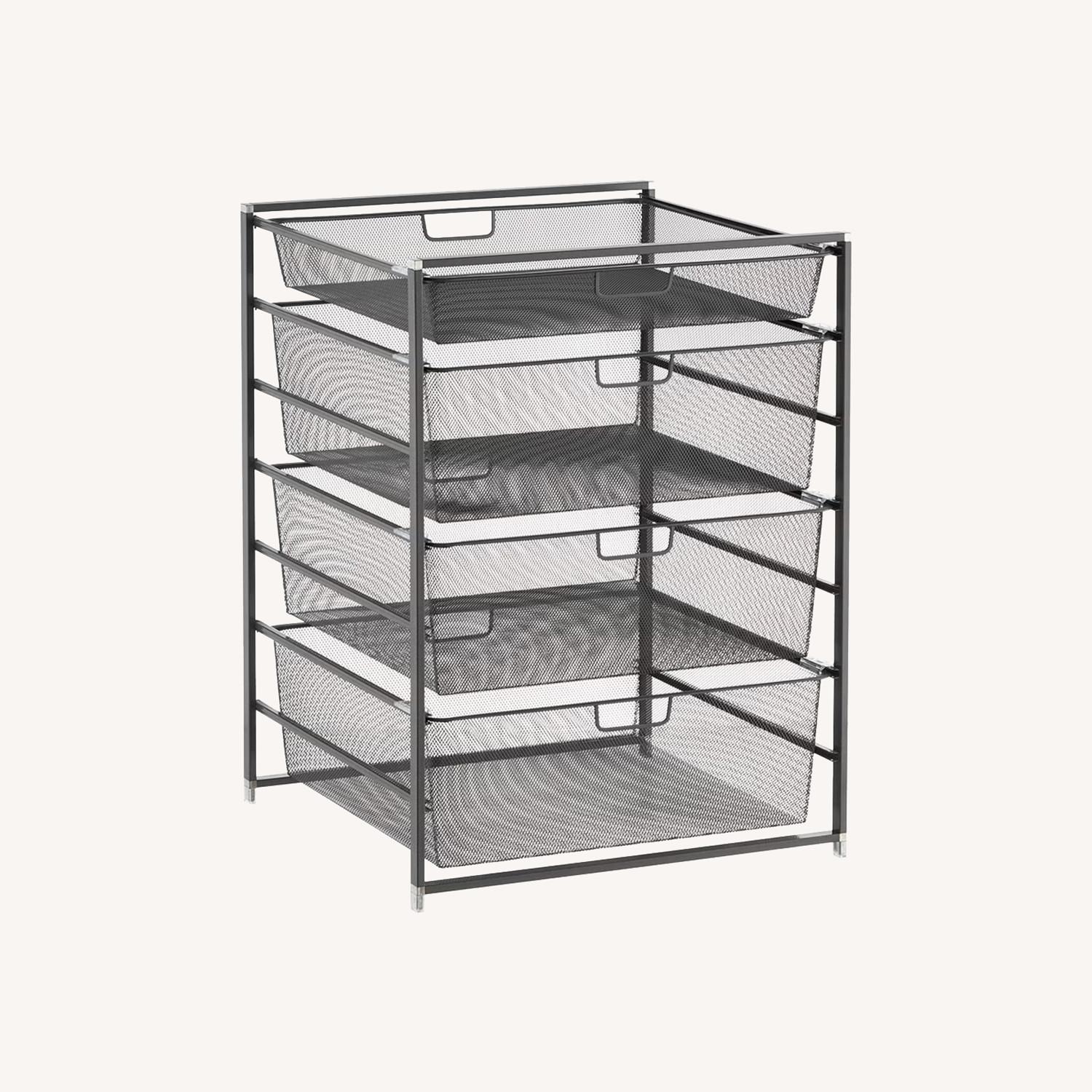 Customized Elfa Wide Drawer Unit - Platinum - image-0
