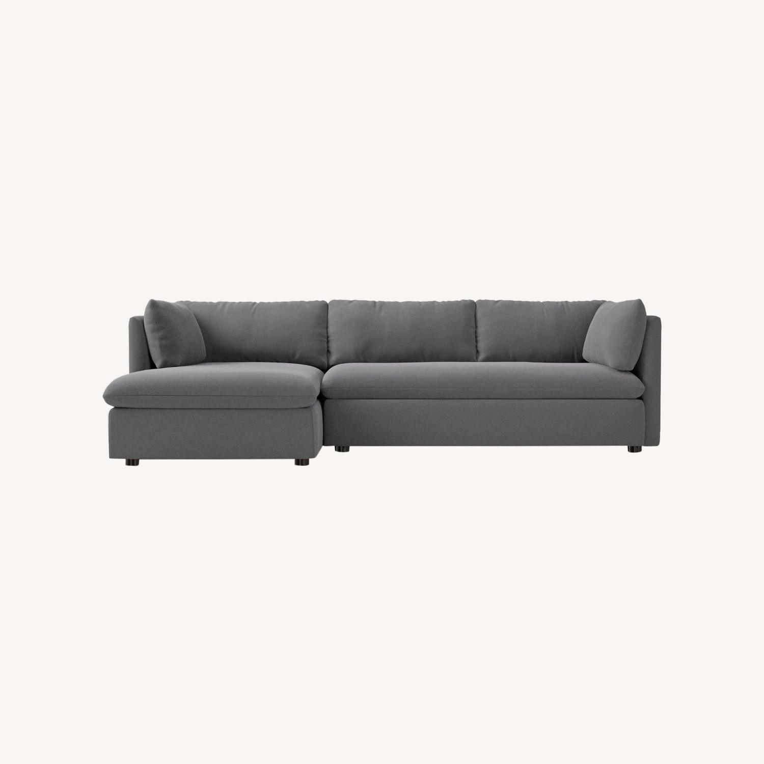 West Elm Shelter Light Gray 2 Piece Sectional - image-0