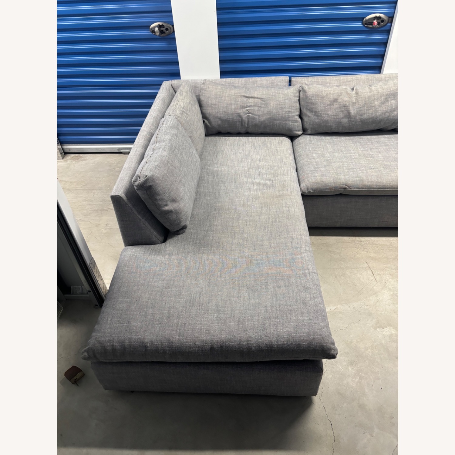 West Elm Shelter Light Gray 2 Piece Sectional - image-3