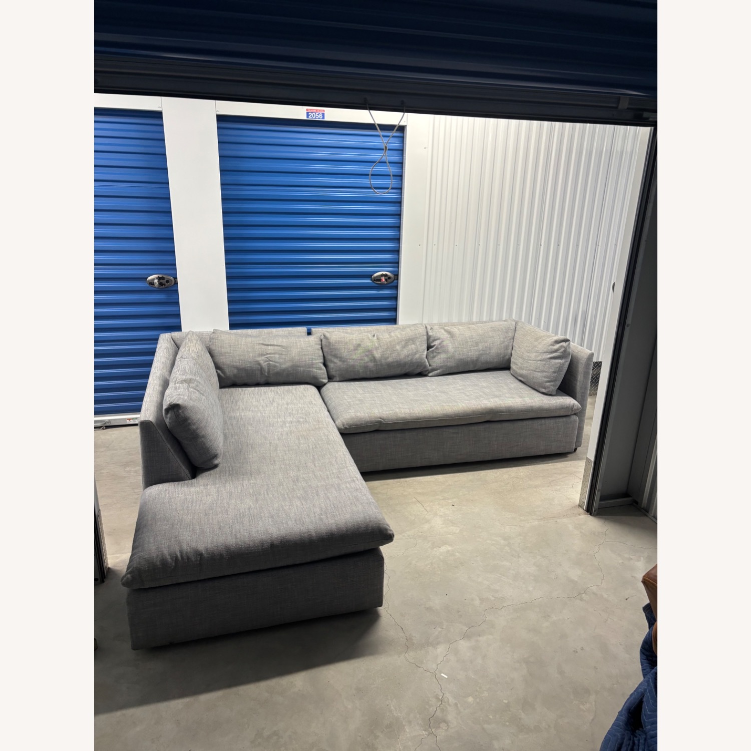 West Elm Shelter Light Gray 2 Piece Sectional - image-1