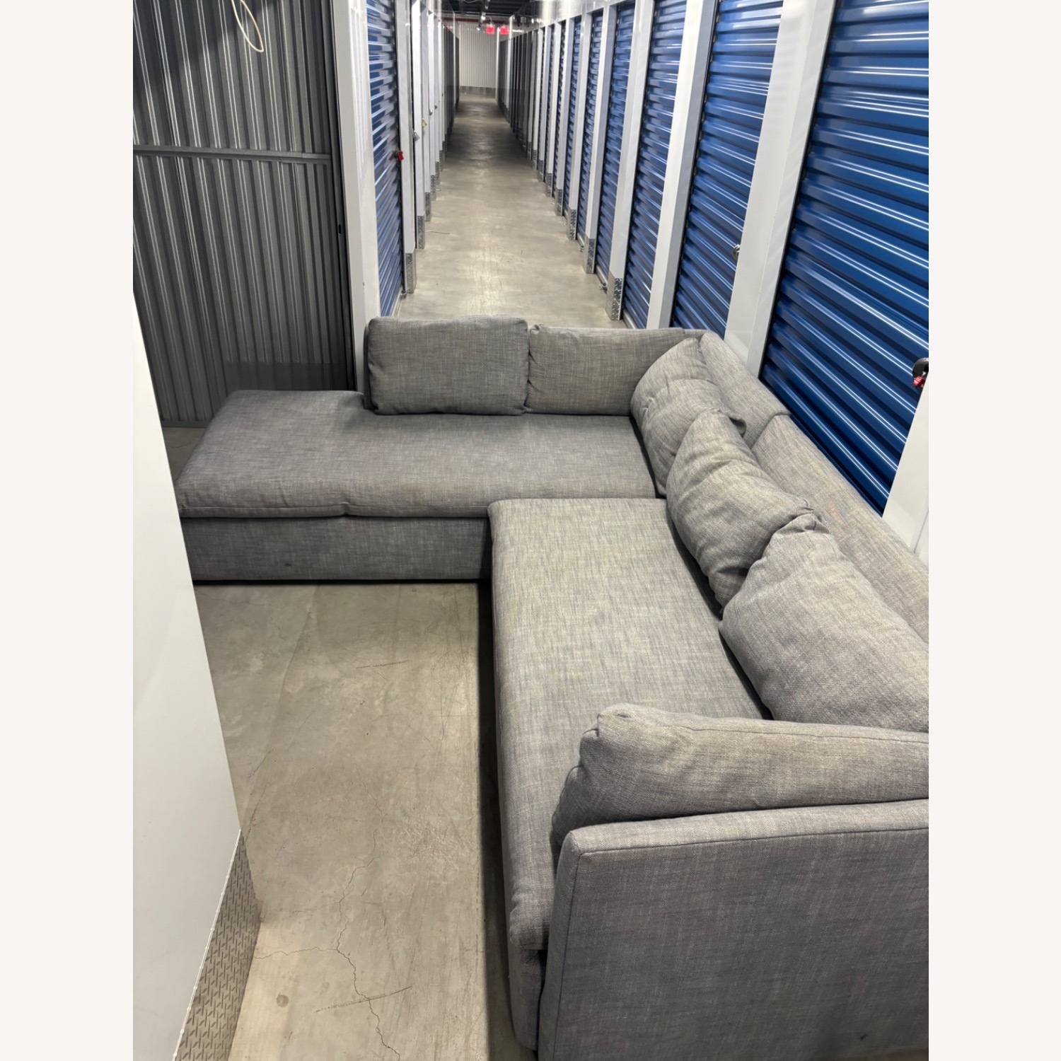 West Elm Shelter Light Gray 2 Piece Sectional - image-2