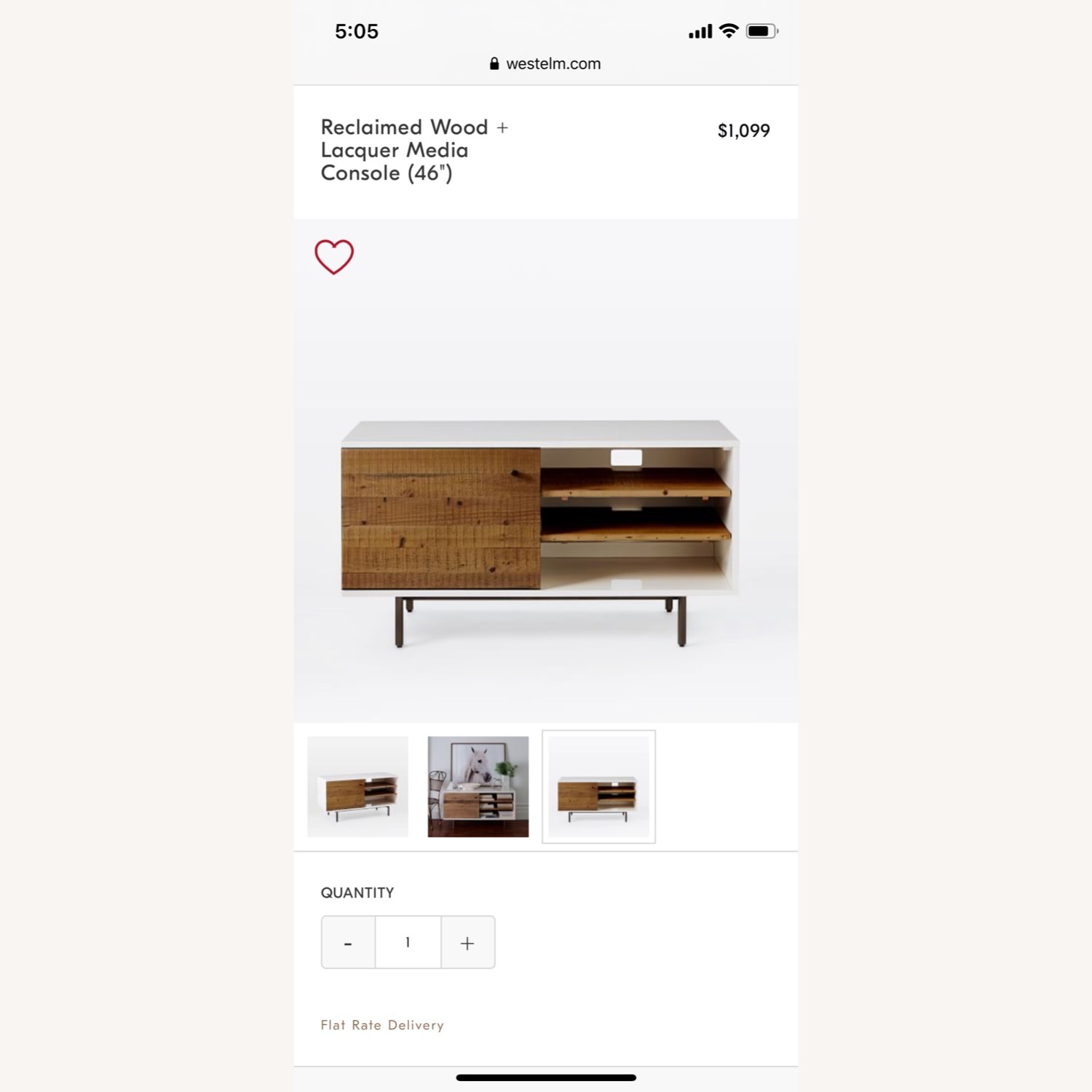 West Elm Reclaimed Wood + Lacquer Media Console (46") - image-1