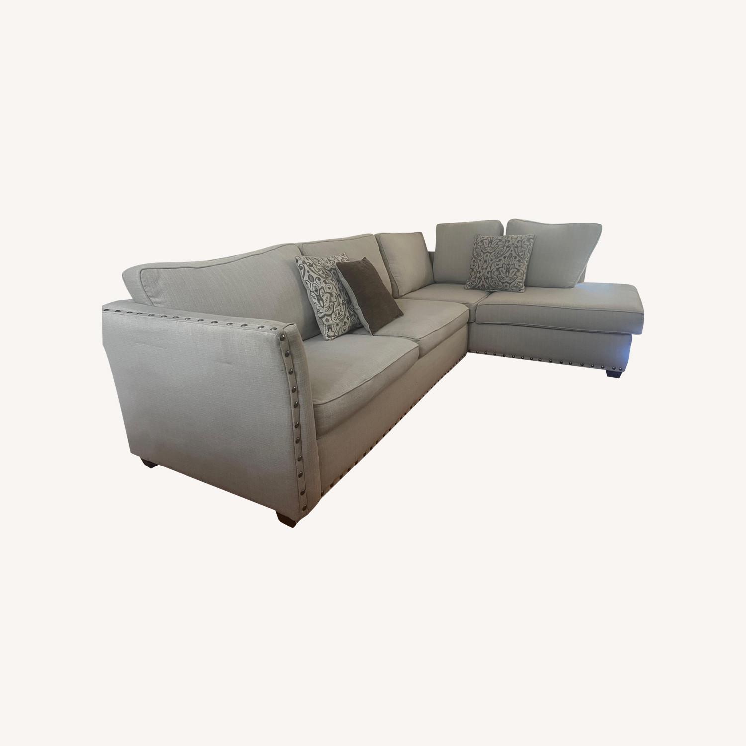 Light Gray Fabric 2 Piece Sectional - image-0