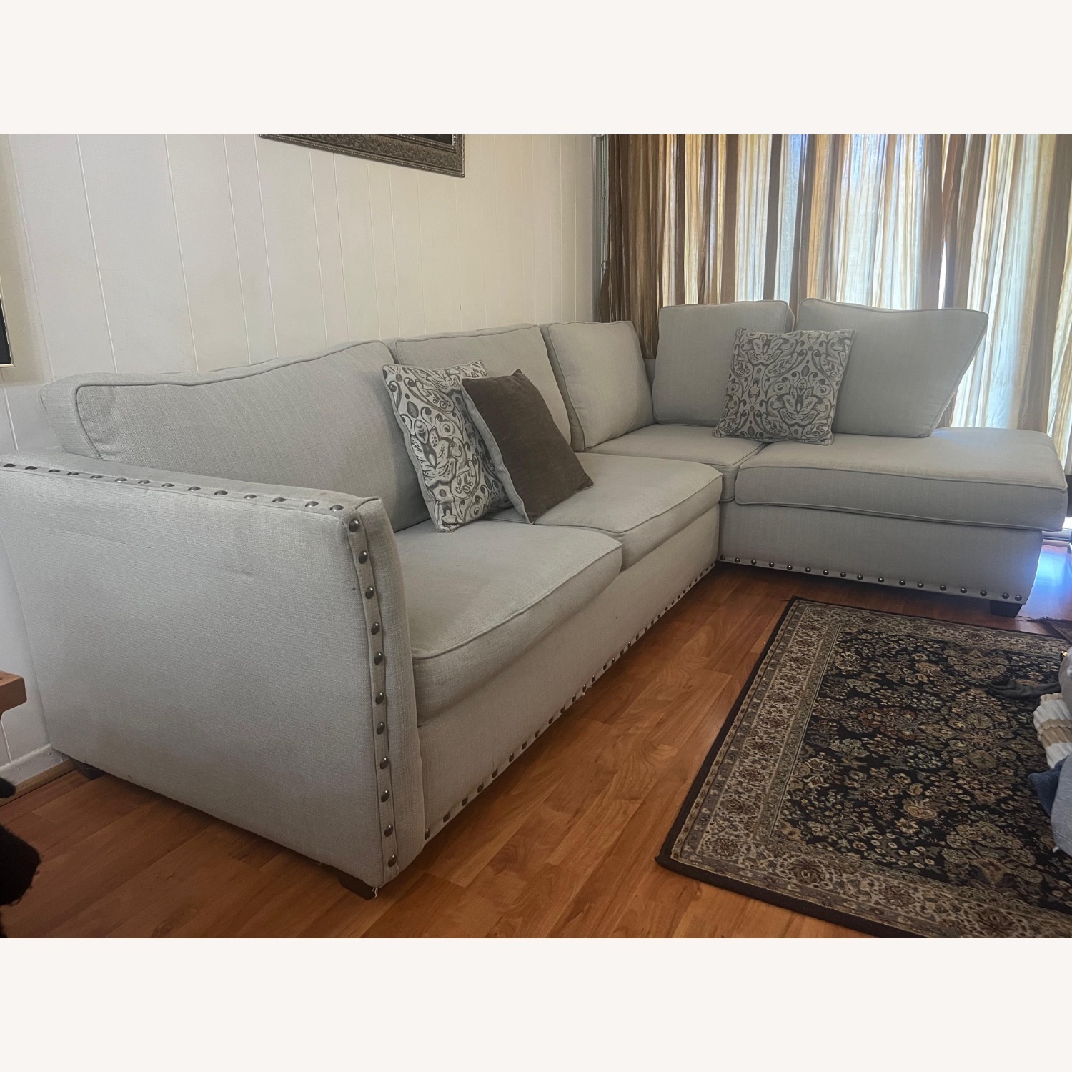 Light Gray Fabric 2 Piece Sectional - image-1