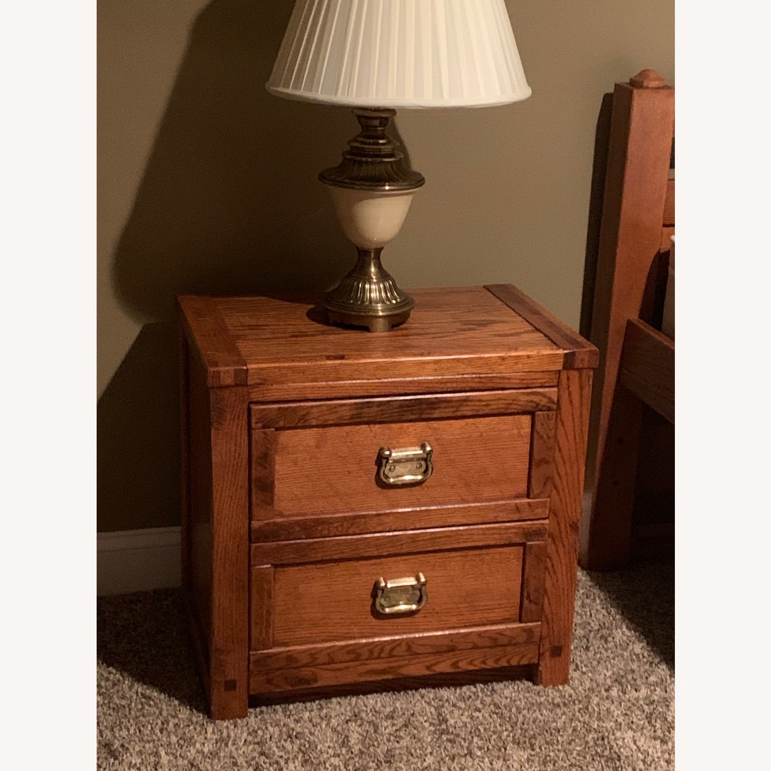 Dark Brown Wood Nightstand - image-4