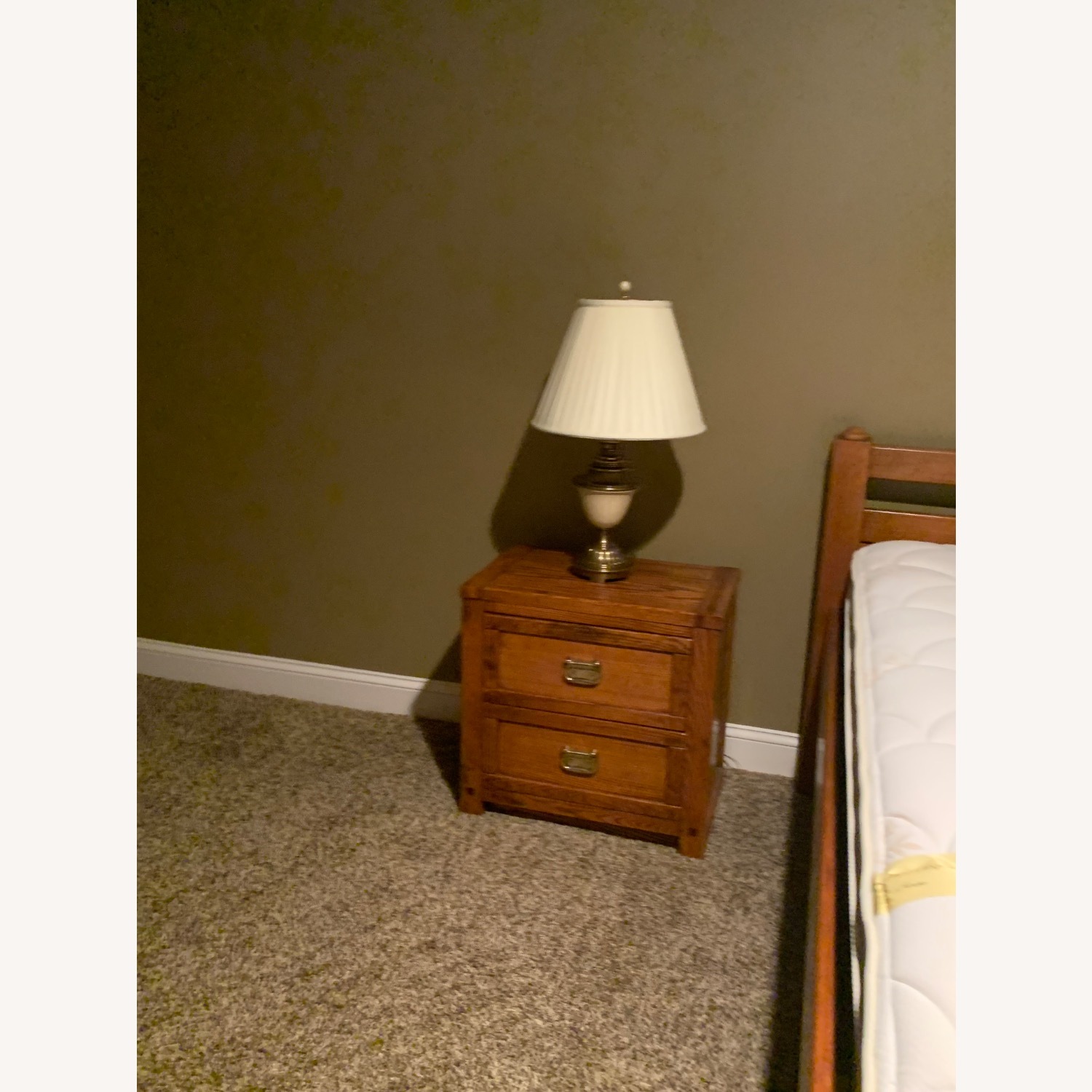 Dark Brown Wood Nightstand - image-3