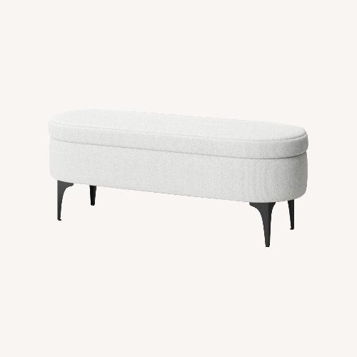 Used Target Cream Boucle Storage Bench  for sale on AptDeco