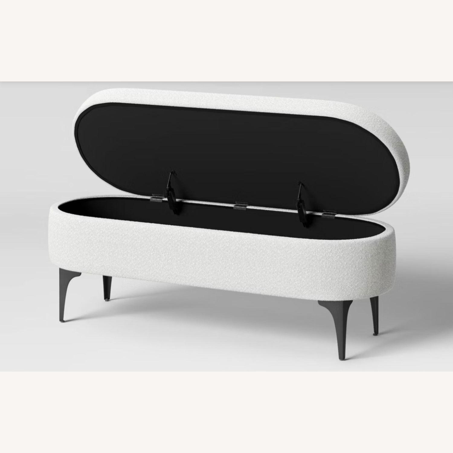 Target Cream Boucle Storage Bench - image-2