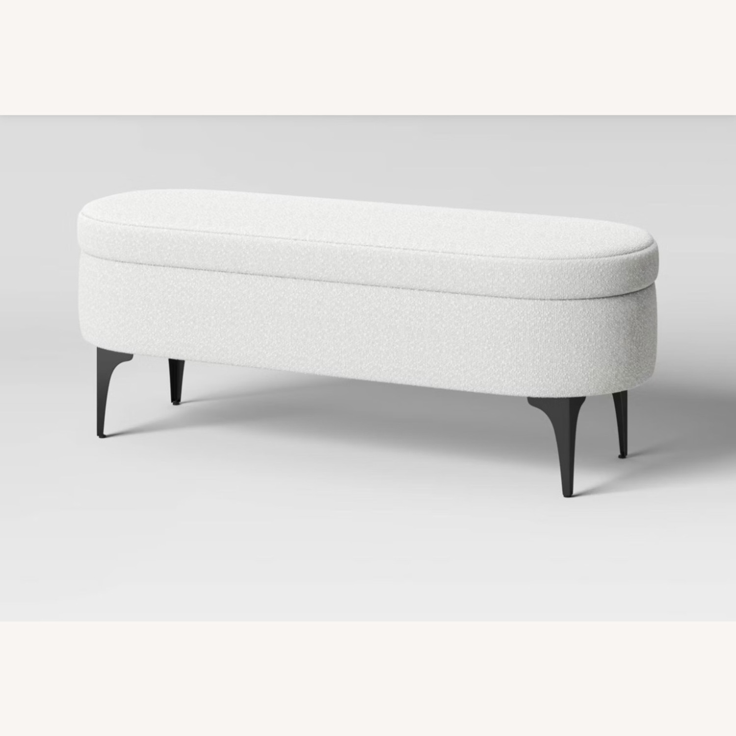 Target Cream Boucle Storage Bench - image-3