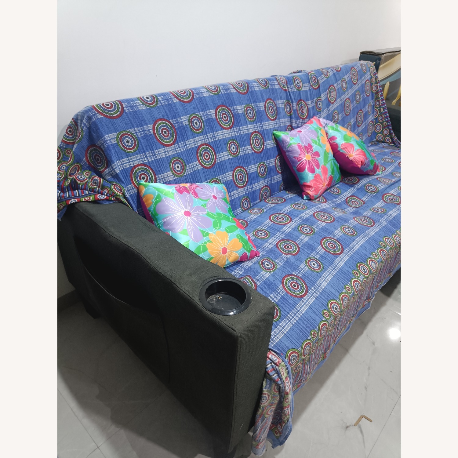 3 Seater Sofa Cum Bed in Light Gray Color - image-3