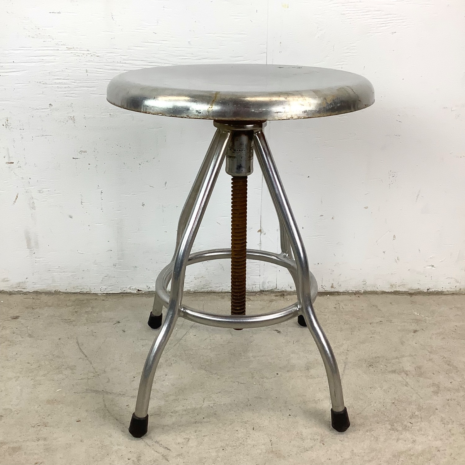 Industrial Modern Steel Swivel Stool - image-1