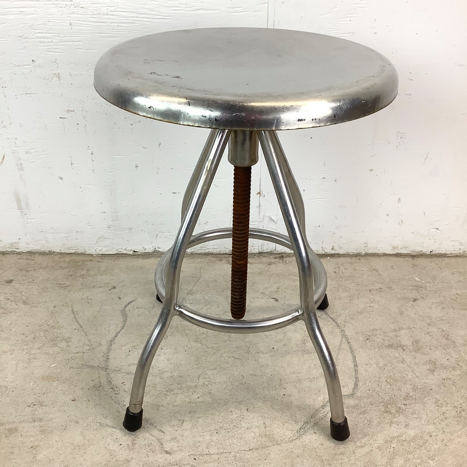 Industrial Modern Steel Swivel Stool - image-15