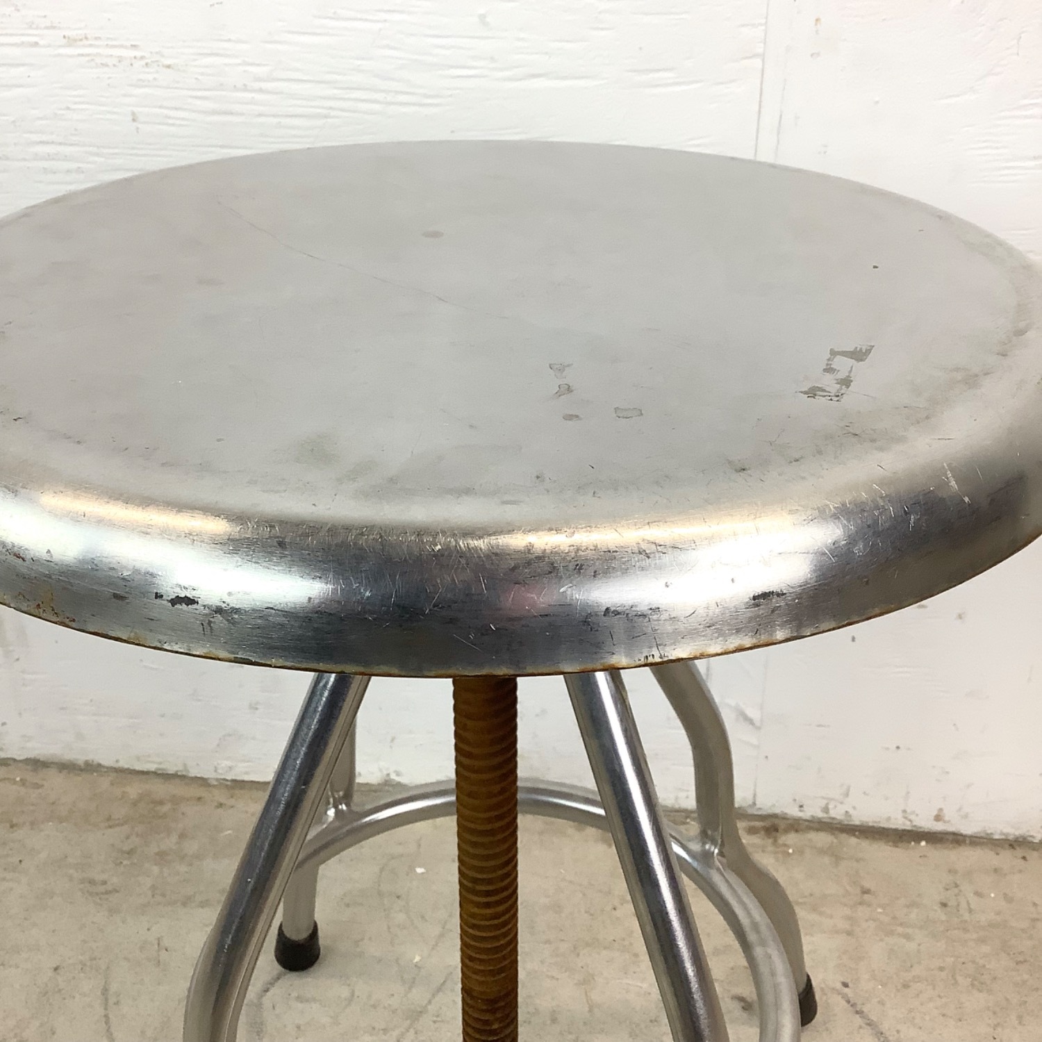 Industrial Modern Steel Swivel Stool - image-14