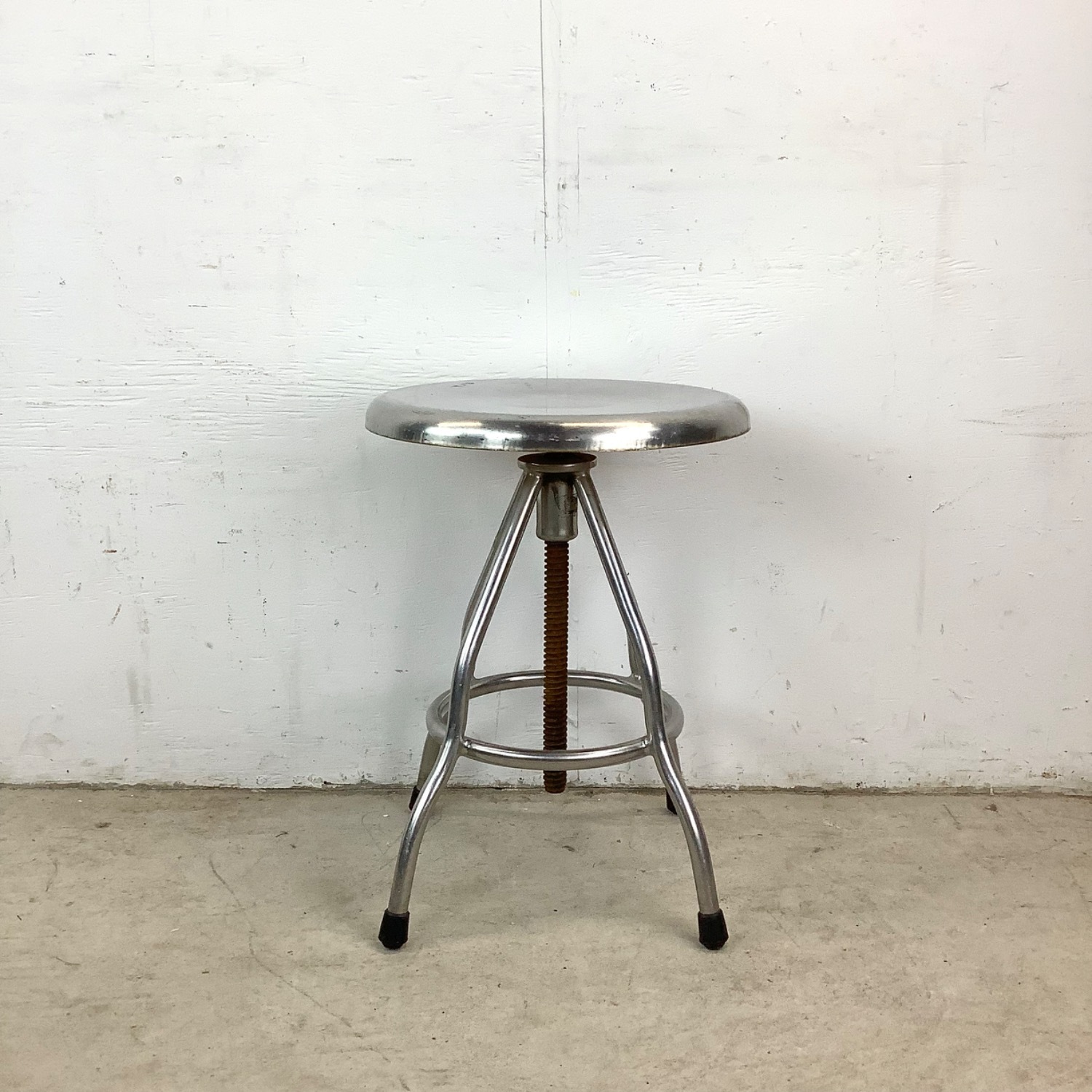 Industrial Modern Steel Swivel Stool - image-7
