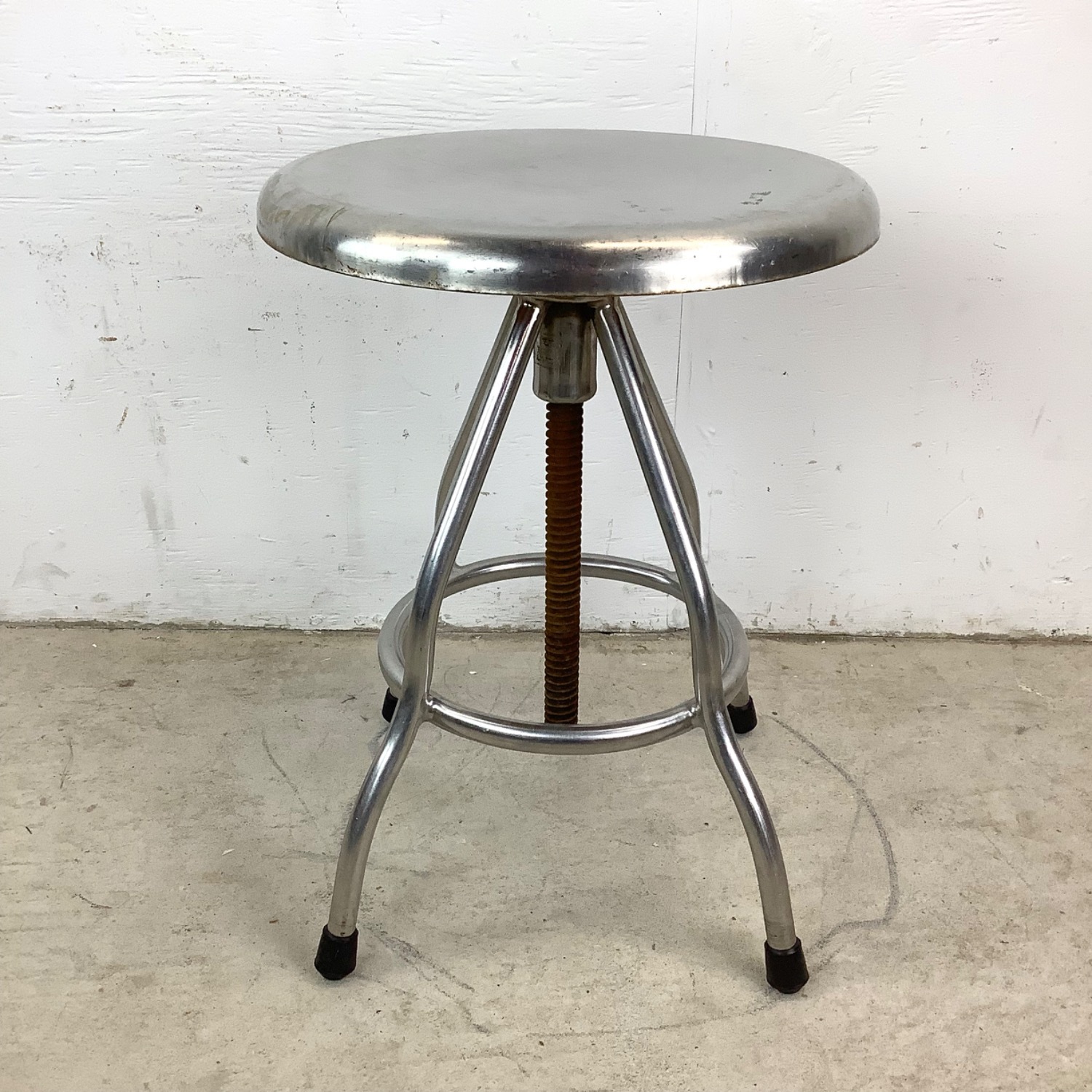 Industrial Modern Steel Swivel Stool - image-2