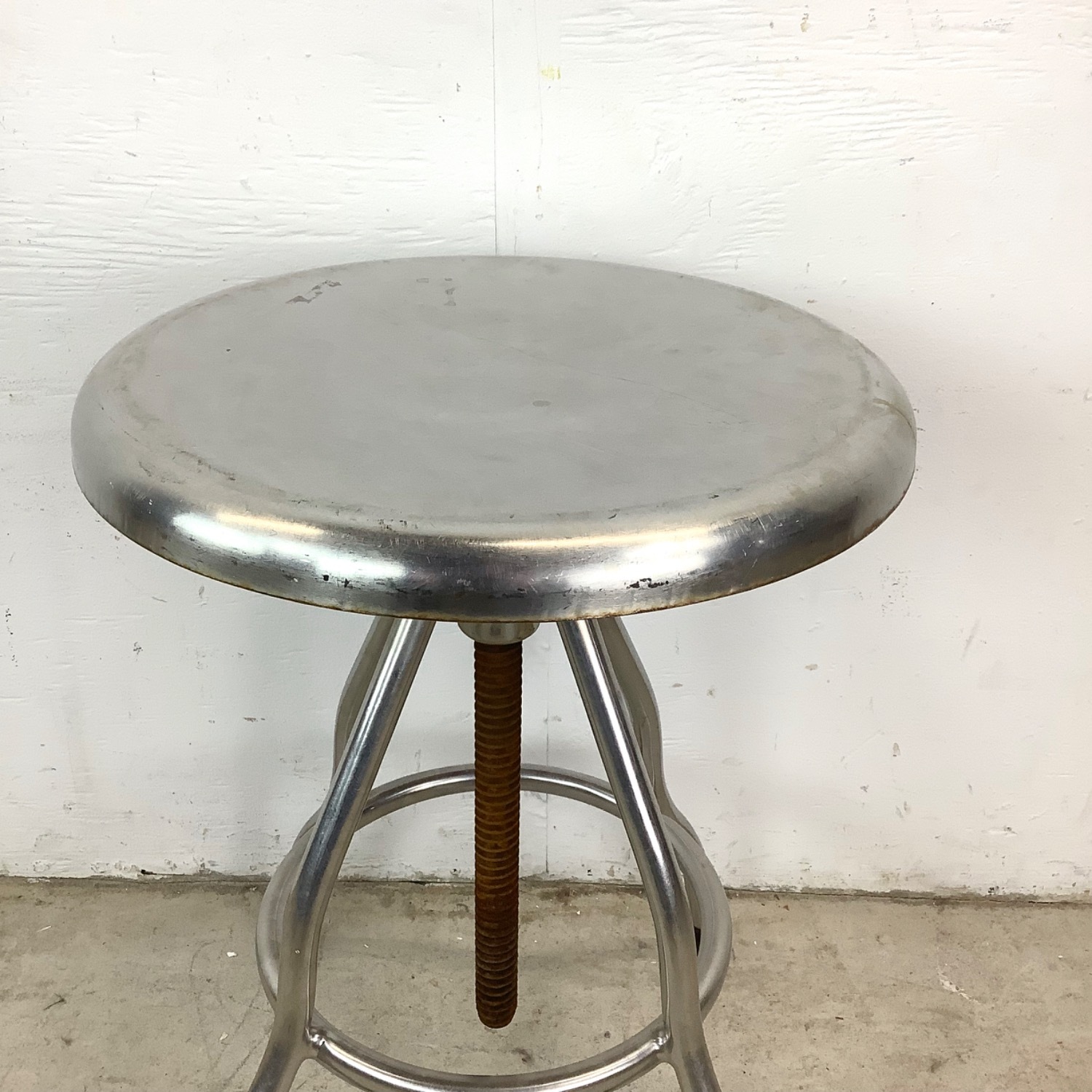 Industrial Modern Steel Swivel Stool - image-4