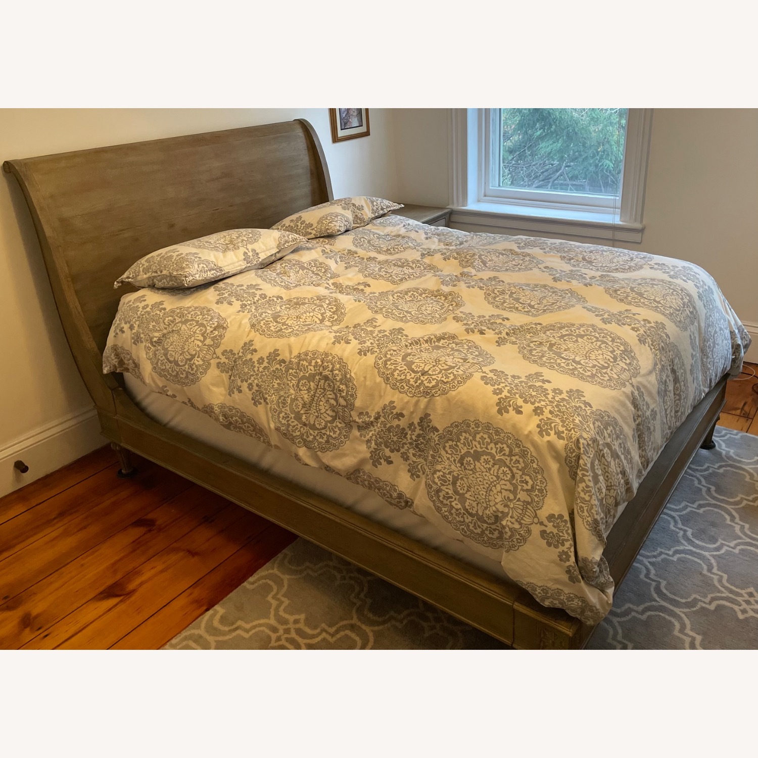 Restoration Hardware Queen Empire Rosette Sleigh Bed - image-5