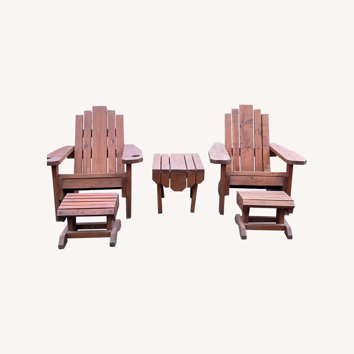 Handmade Fir Adirondack Chair Set - image-0
