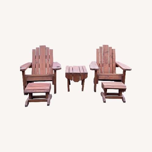 Used Handmade Fir Adirondack Chair Set for sale on AptDeco