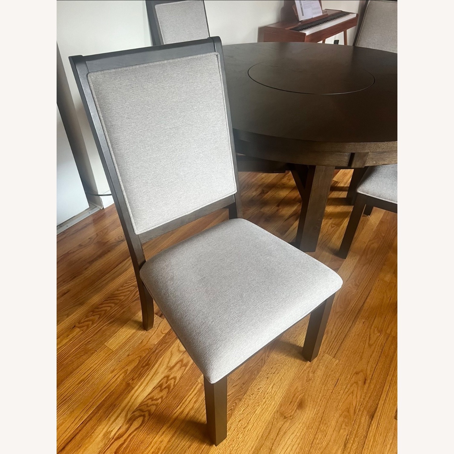 Ormond Dark Brown Wood Dining Set with Lazy Susan - image-4