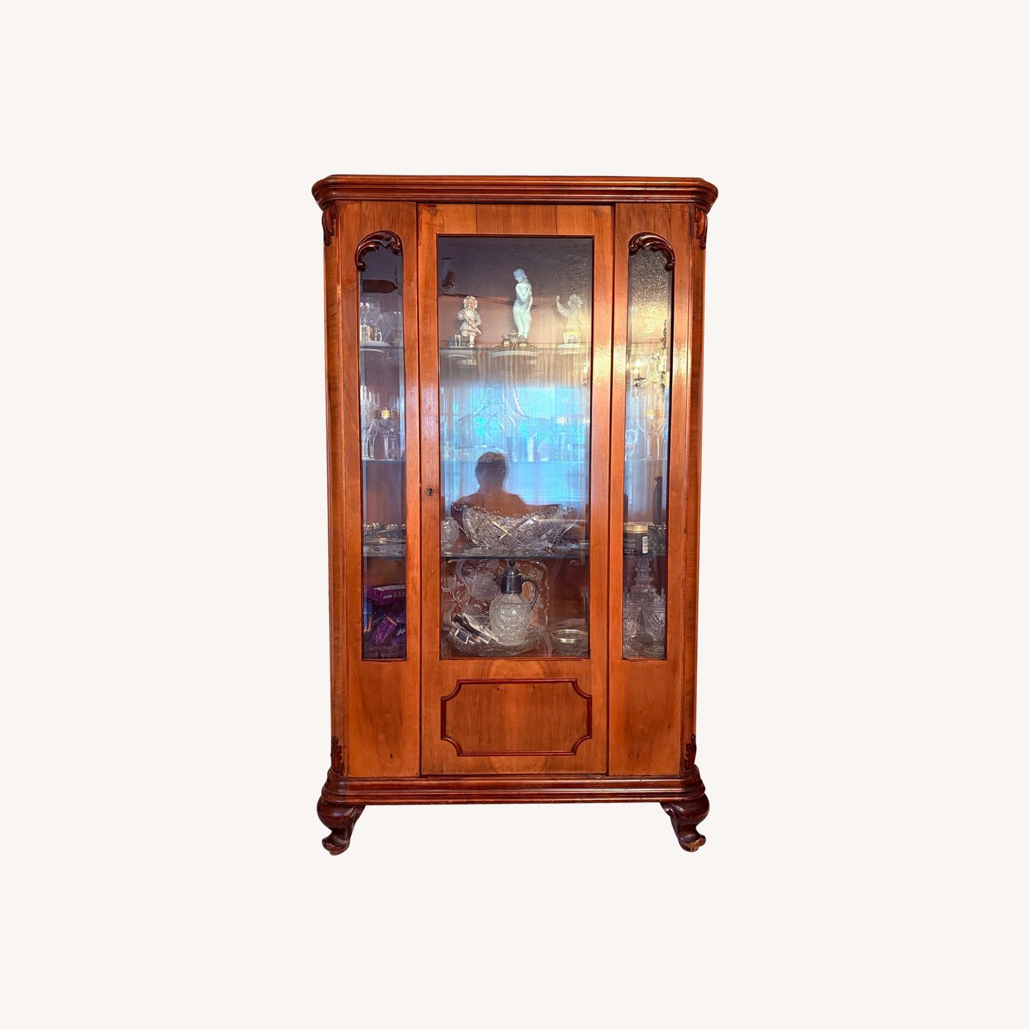 Light Brown Wood Armoire - image-0