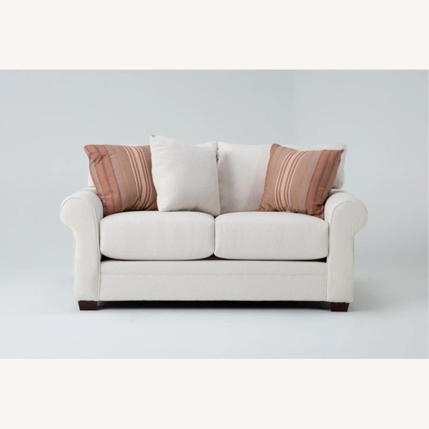 Living Spaces White Fabric 2+ Seater Sofa - image-6