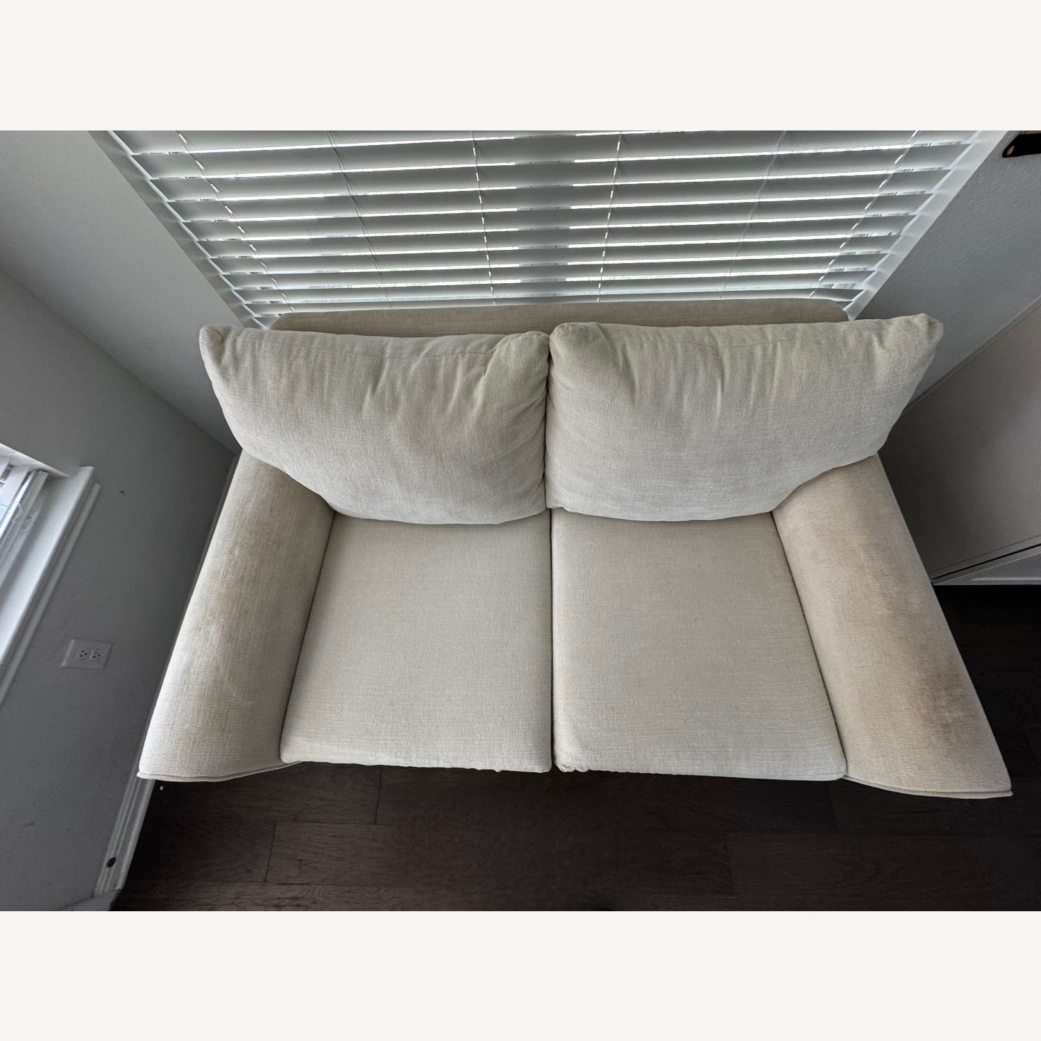 Living Spaces White Fabric 2+ Seater Sofa - image-5