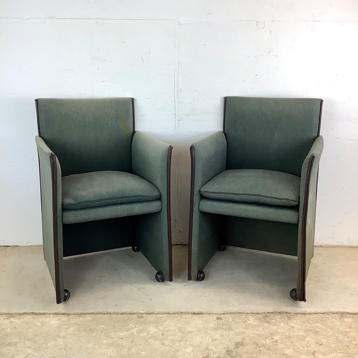 Pair Vintage Modern Armchairs - image-1