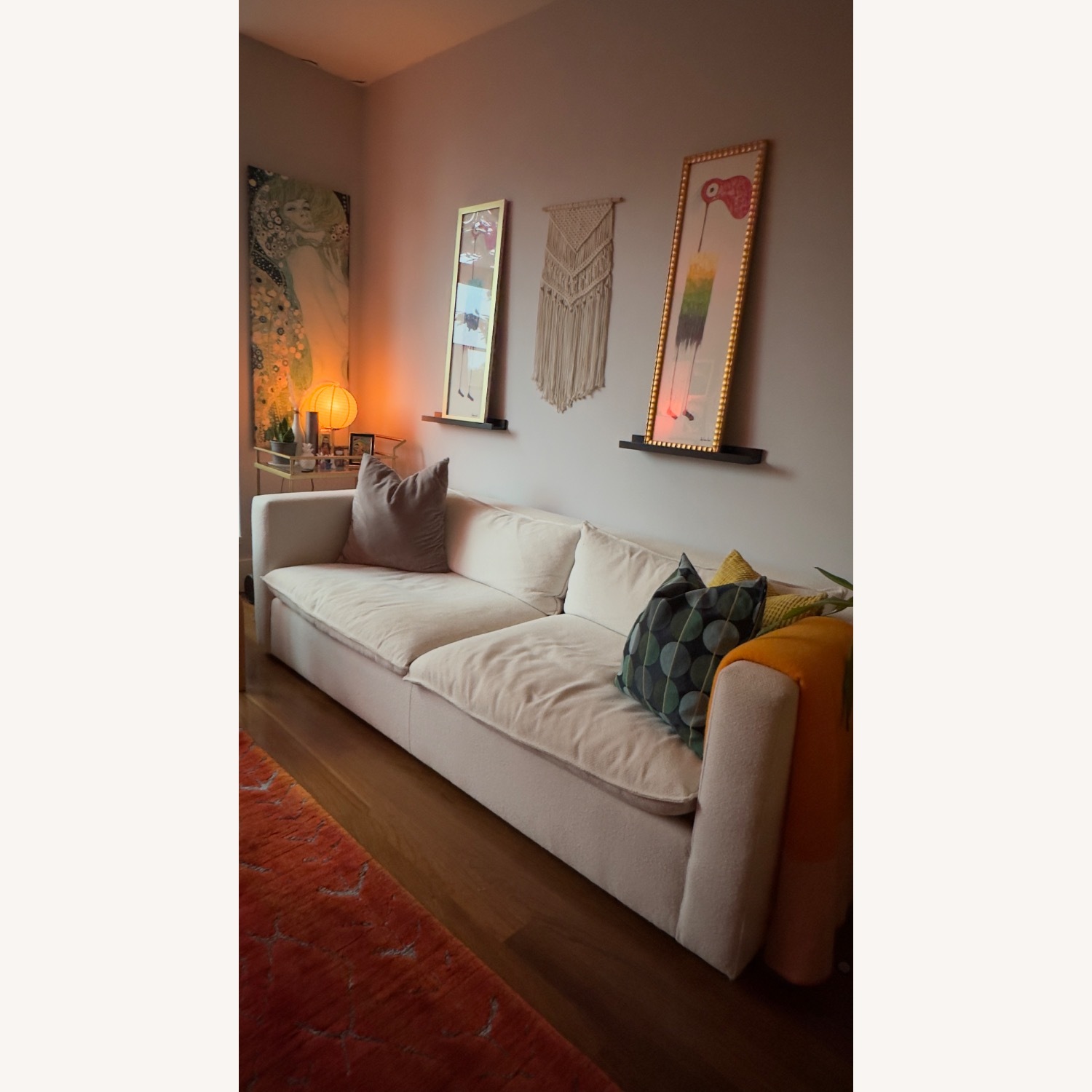 Crate & Barrel Lotus Natural Fabric 2 Seater Sofa - image-6