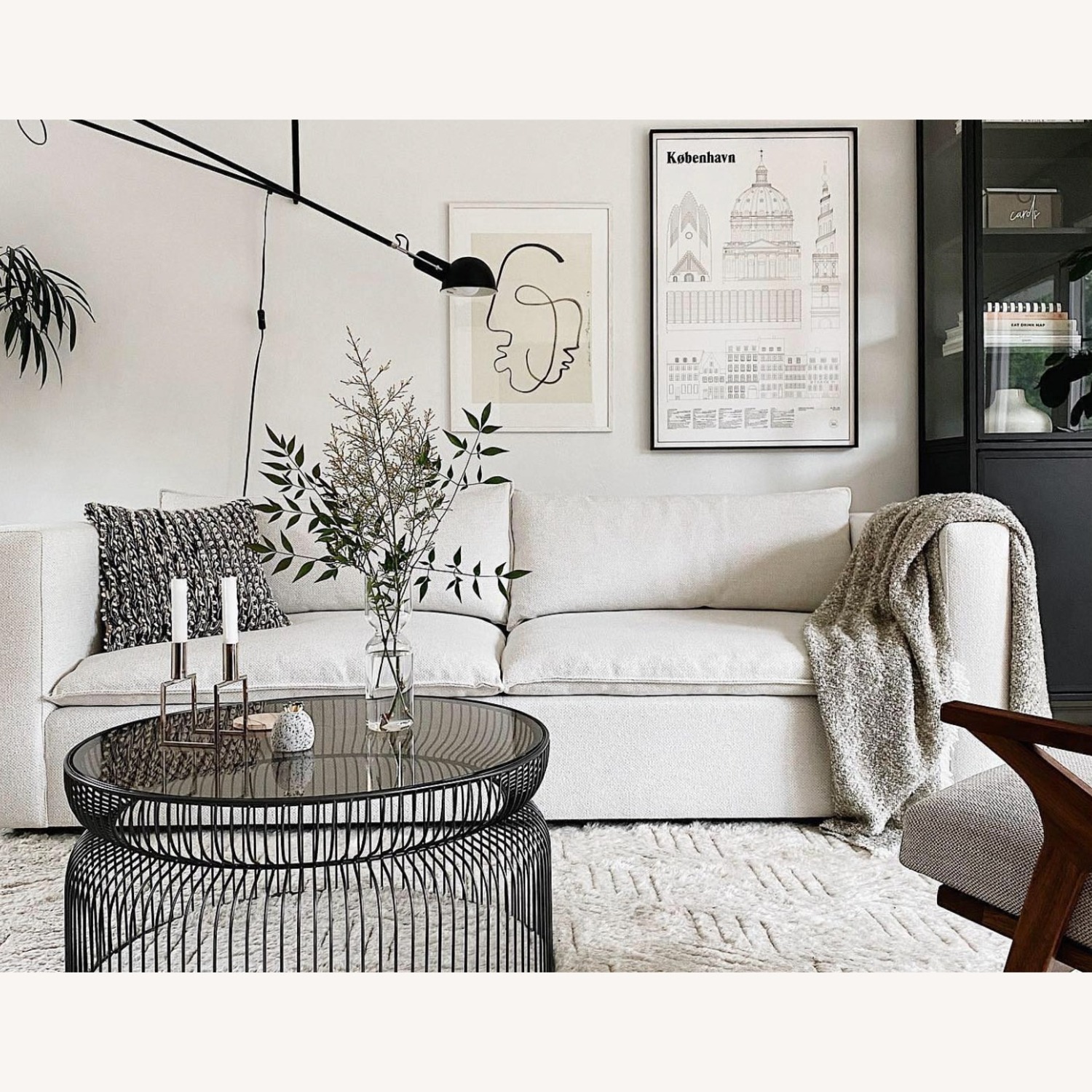 Crate & Barrel Lotus Natural Fabric 2 Seater Sofa - image-2