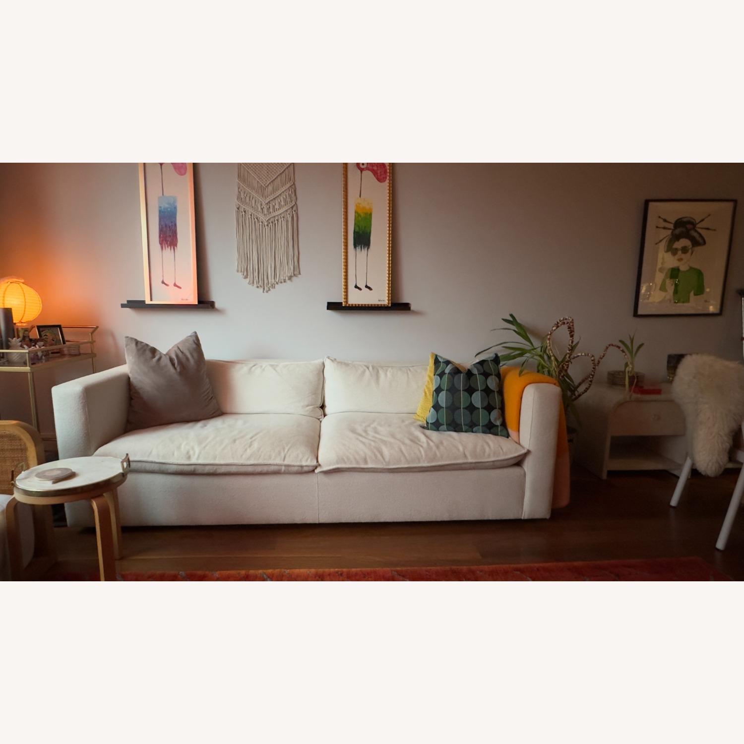 Crate & Barrel Lotus Natural Fabric 2 Seater Sofa - image-4