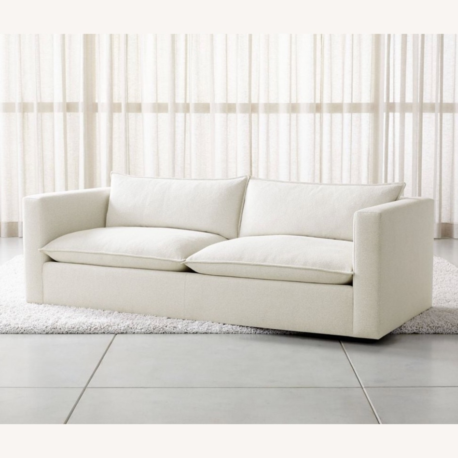 Crate & Barrel Lotus Natural Fabric 2 Seater Sofa - image-1