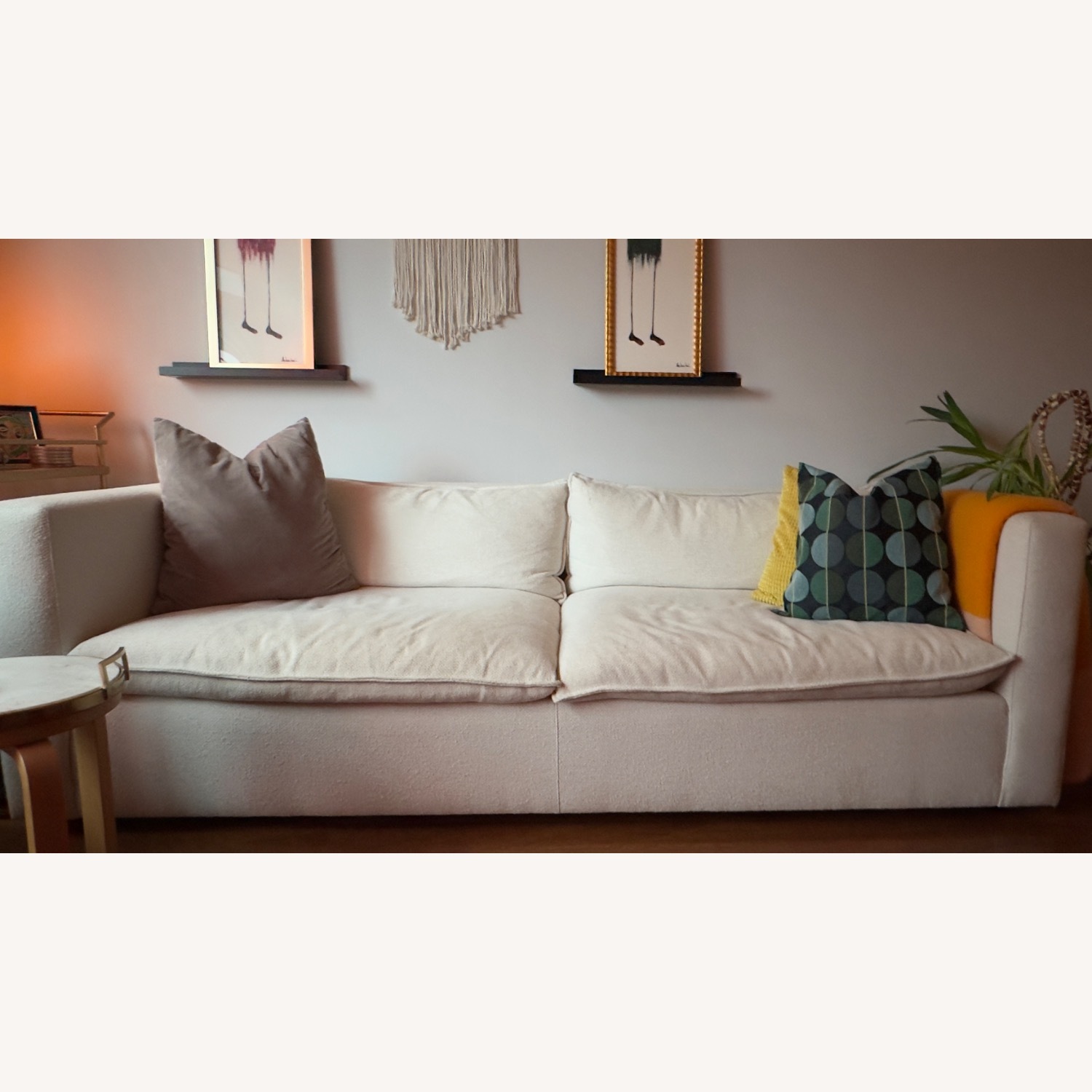 Crate & Barrel Lotus Natural Fabric 2 Seater Sofa - image-0