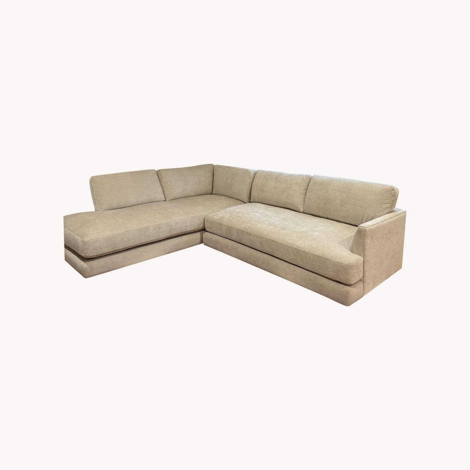 West Elm White Marble 3+ Piece Sectional - image-0