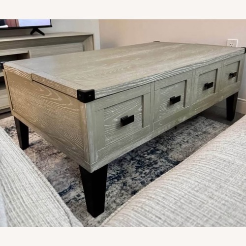 Used Bob's Discount Furniture Wentworth Light Gray Coffee Table for sale on AptDeco