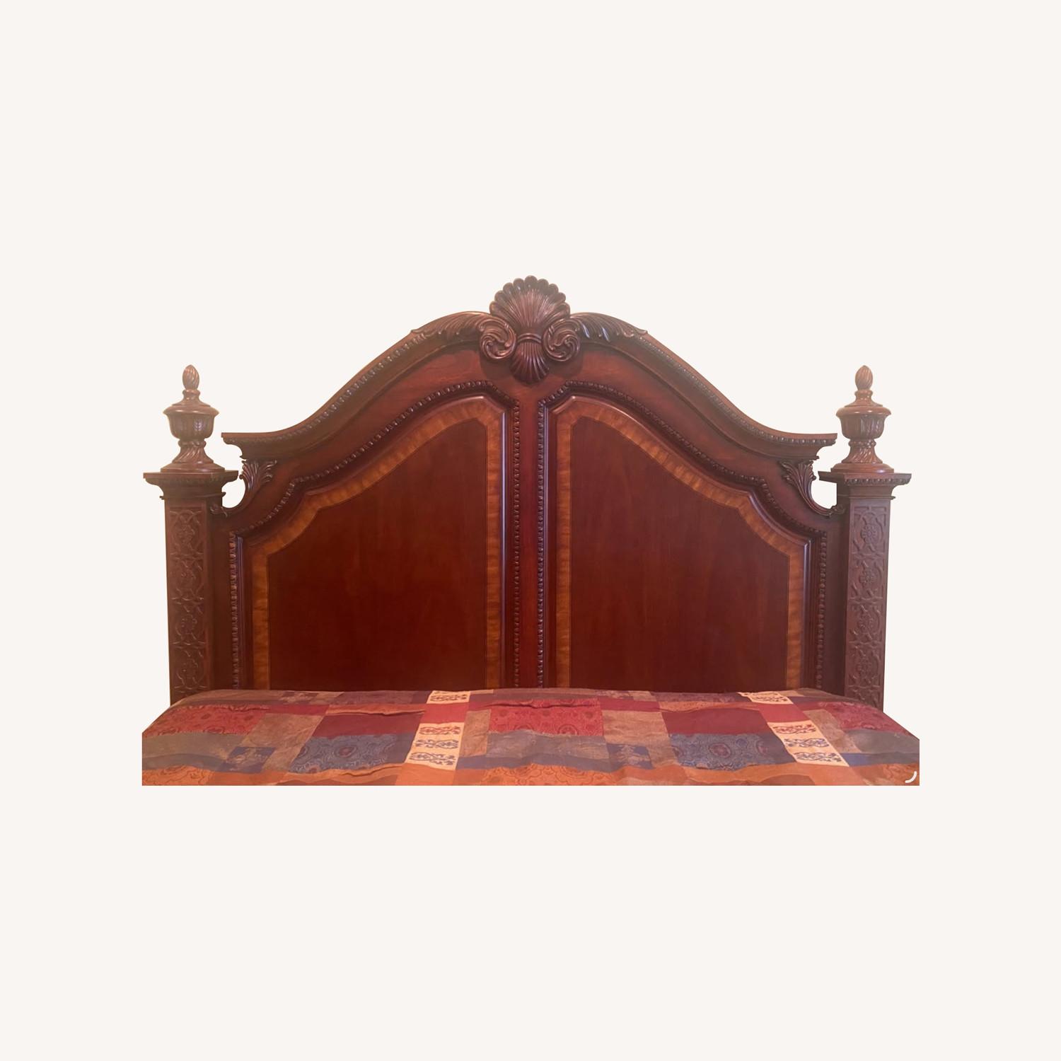 Carved Wood King Bed - image-0