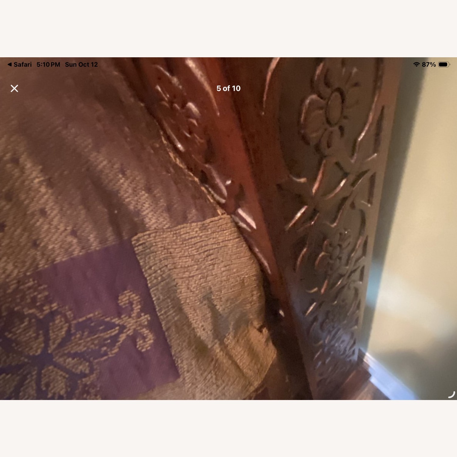 Carved Wood King Bed - image-5