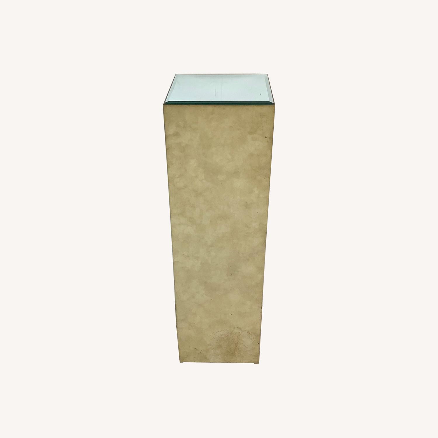 Vintage Mirrored Top Display Pedestal - image-0