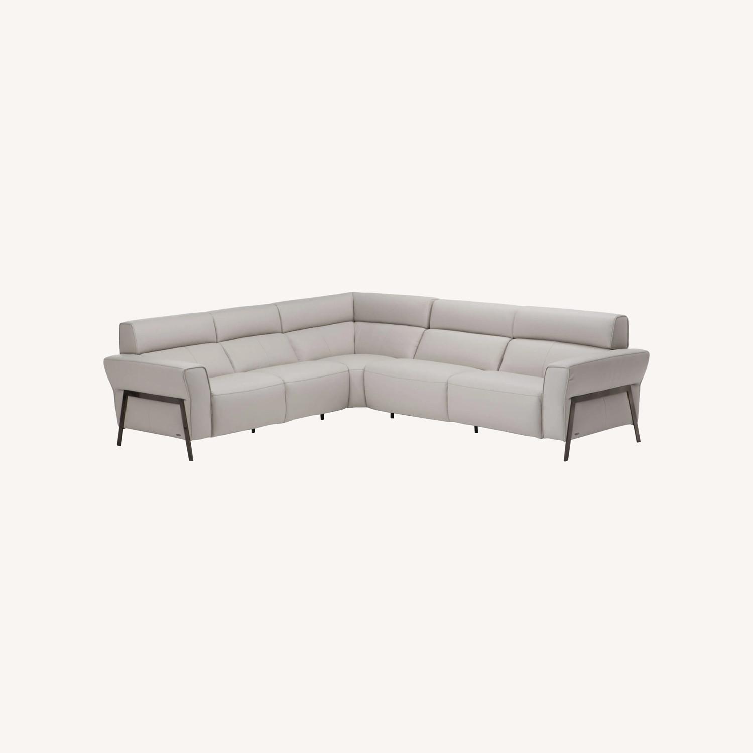Natuzzi Eleganza Leather Lshape Sofa - image-0