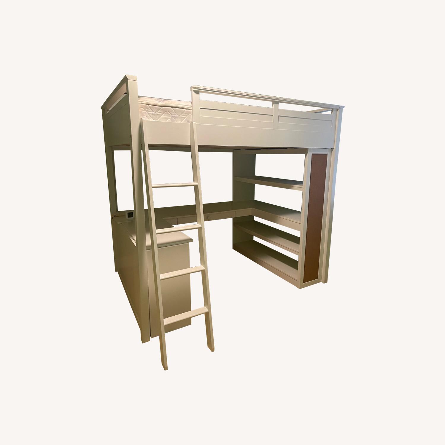 Pottery Barn Teen Sleep + Study Loft Bed W Desk & Shelves - image-0