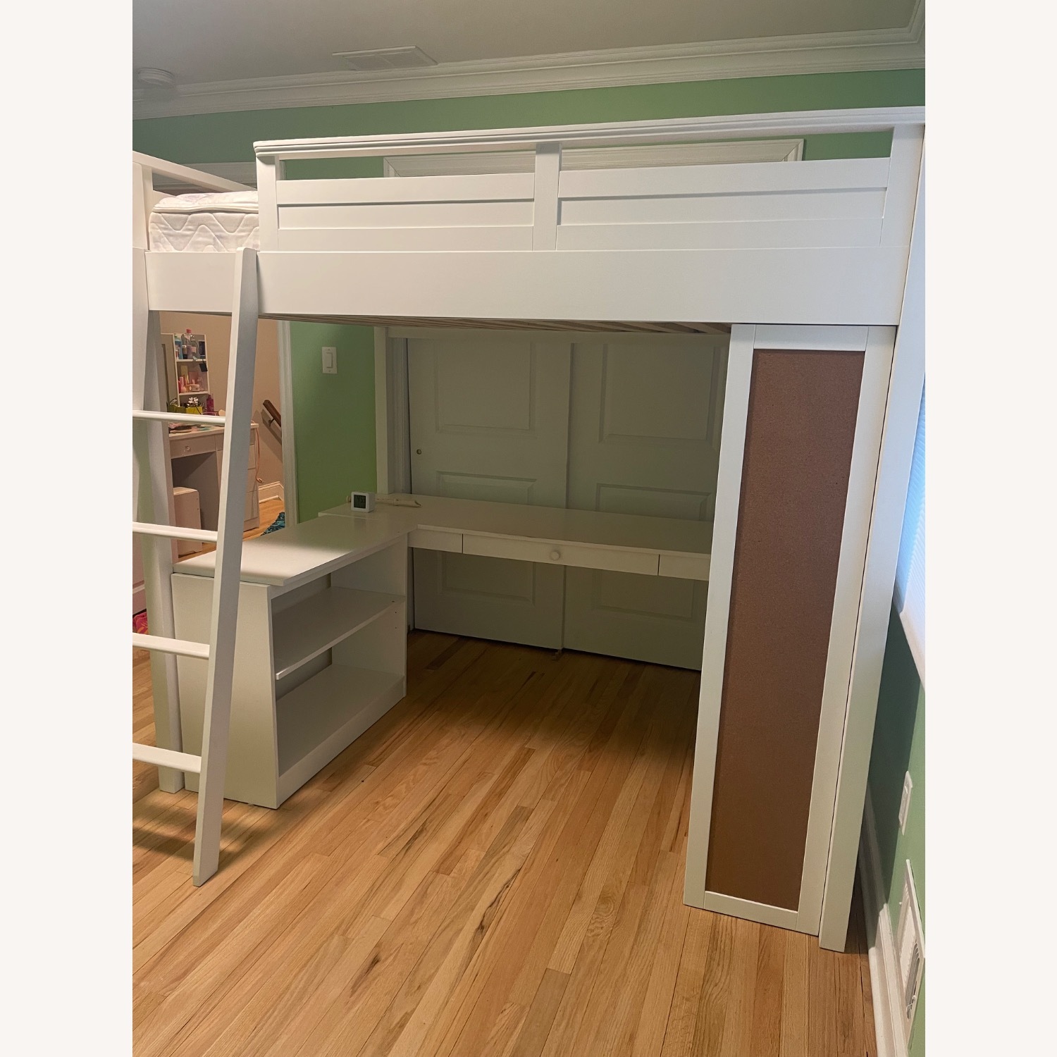 Pottery Barn Teen Sleep + Study Loft Bed W Desk & Shelves - image-1