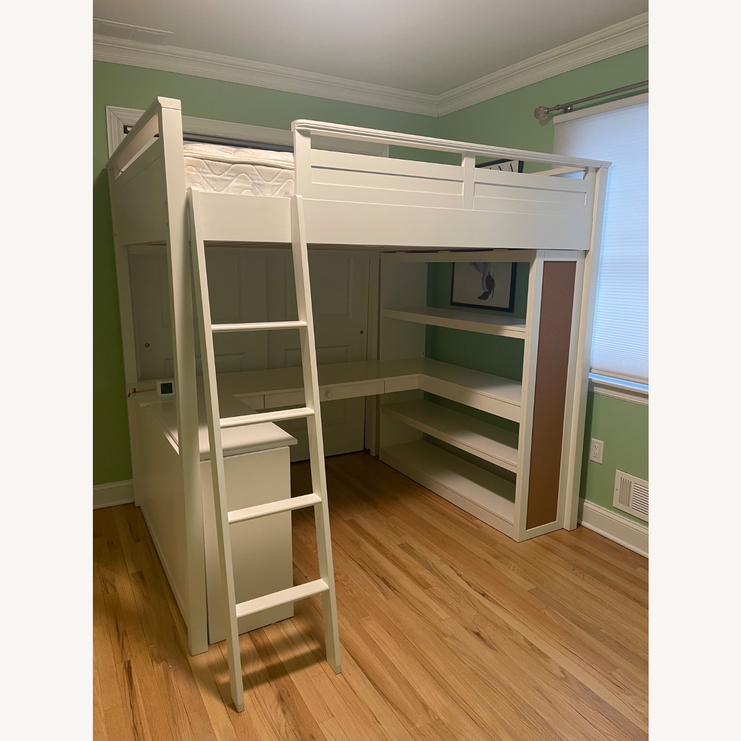 Pottery Barn Teen Sleep + Study Loft Bed W Desk & Shelves - image-2