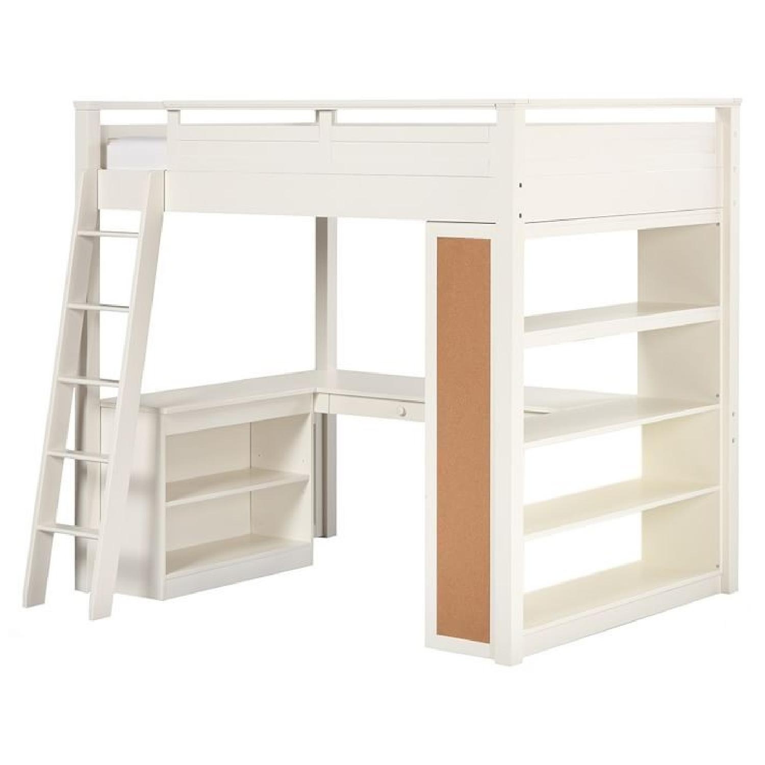 Pottery Barn Teen Sleep + Study Loft Bed W Desk & Shelves - image-6