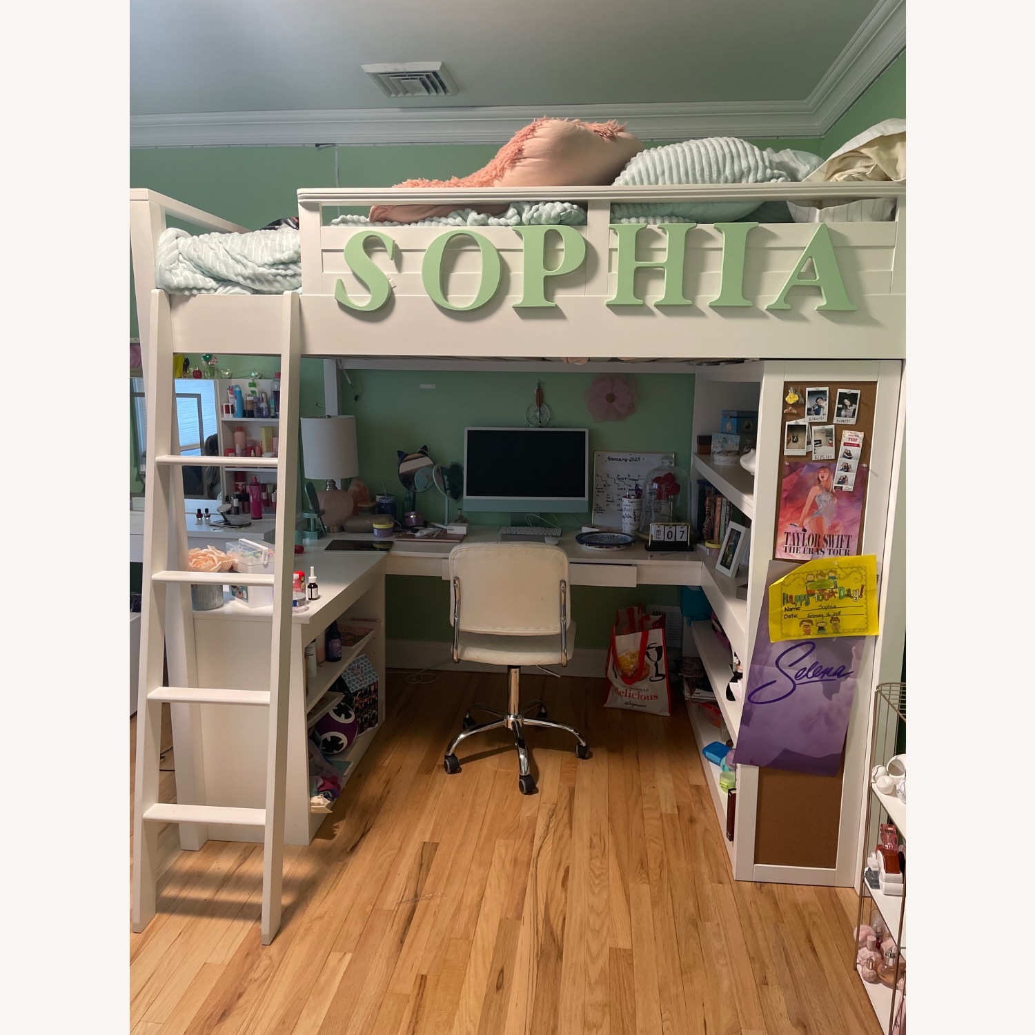 Pottery Barn Teen Sleep + Study Loft Bed W Desk & Shelves - image-5